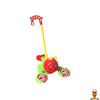 Детская каталка на палочке, игрушка, зелено-красный, от 2 лет, Bambi 198-13(Green-Red)