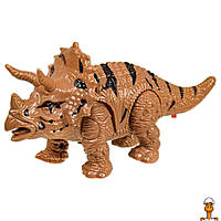 Интерактивная игрушка динозавр, ходит со звуком, детская, коричневый, от 3 лет, Bambi 111D(Brown)