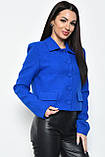 Піджак жіночий укорочений синього кольору 171203L, фото 2