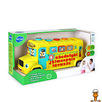 Музыкальная развивающая игрушка школьный автобус, на английском языке, детская, от 1.5 лет, Hola 3126HL