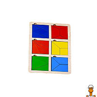 Вкладыши "квадраты никитина", 2 уровень, детская игрушка, от 1 года, Ubumblebees PSD206