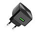 Мережевий зарядний пристрій Hoco C70A USB QC 18W 3A, Чорний, фото 2