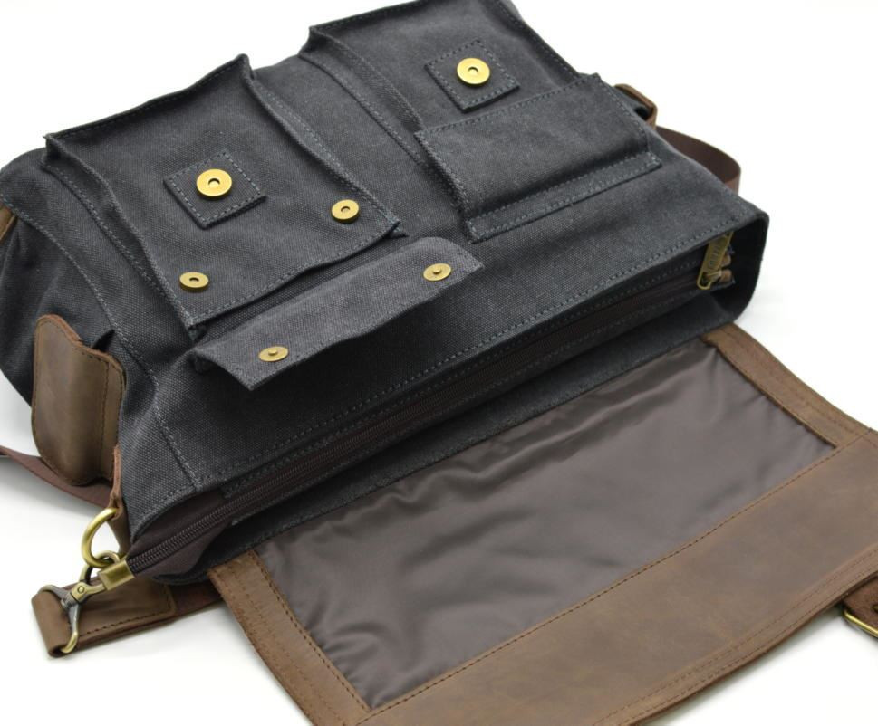 Тор! Мужская сумка через плечо парусина+кожа RG-6690-4lx бренда Tarwa - фото 2 - id-p2073590391