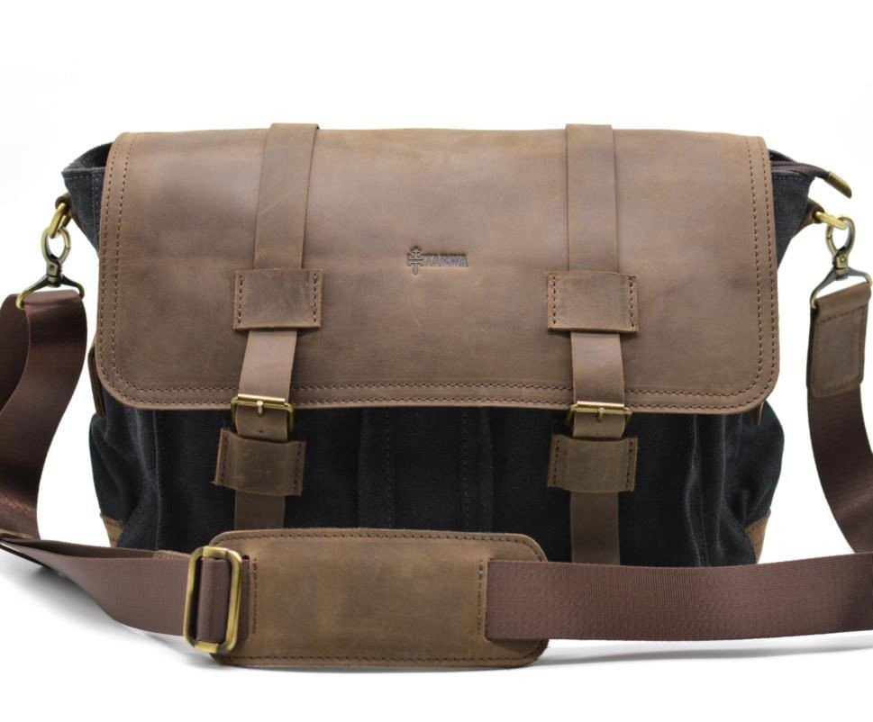 Тор! Мужская сумка через плечо парусина+кожа RG-6690-4lx бренда Tarwa - фото 6 - id-p2073590391