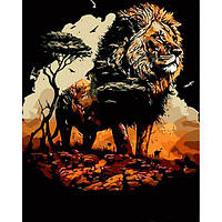 Картина по номерам на черном фоне "Король лев" 40х50 [tsi232237-TSІ]