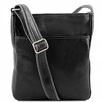 Тор! JASON - Мужская кожаная сумка через плечо Tuscany Leather TL141300 (Черный)