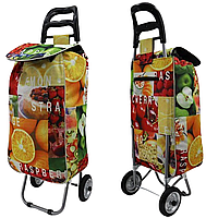Хозяйственная сумка тележка с металлическими колесами, тачка кравчучка на колесиках для продуктов
