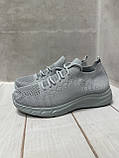 Весняні тканинні кросівки підліткові L.fairy сітка сірі 38-39, фото 2