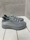 Весняні тканинні кросівки підліткові L.fairy сітка сірі 38-39, фото 4
