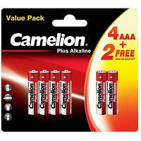 Батарейка Camelion AAA LR03 Plus Alkaline * (4+2) (4+2LR03-BP) PZZ