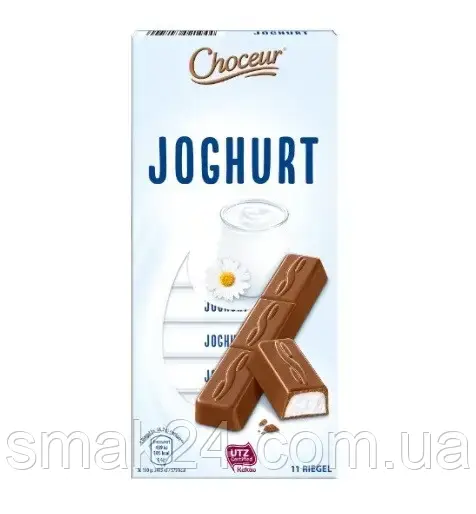 Шоколад молочний з йогуртовою начинкою Choceur Joghurt (11шт по 18,2г) 200г Німеччина