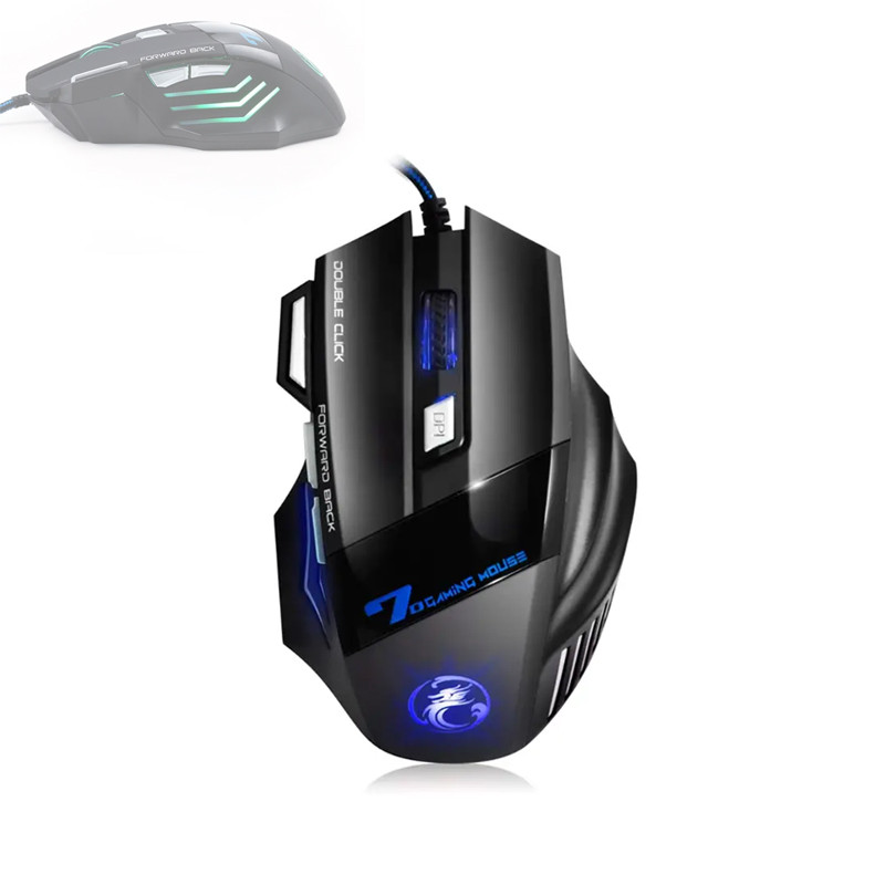 Ігрова миша USB iMice X7, 5500 DPI, 7 кнопок, тиха, RGB-підсвітка, фото 1