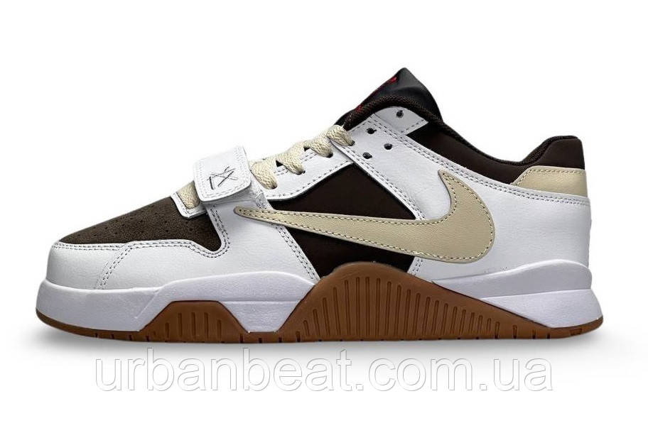 Чоловічі кросівки Nike Air Jordan x Travis Scott "Cut The Check" White Brown Gum, фото 1