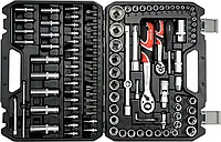 НАБОР ГОЛОВОК ТОРЦОВЫХ YATO: КВАДРАТ 1/2", 1/4" С ИНСТРУМЕНТАМИ, НАСАДКАМИ. 108 ШТ.