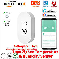 ZigBee датчик температури та вологості Tuya, SmartLife з батарейкою