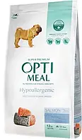 Optimeal сухой гипоаллергенный корм для собак средних и крупных пород с лососем 4КГ
