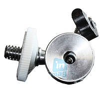 Адаптер-перехідник з кріпильним гвинтом 1/4" і отвором 1/4" на шарнірній основі, silver, фото 4