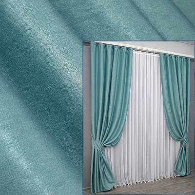 Уцінка! Комплект (2шт.1,5х2,7м) готових штор льон-софт, колекція "Парма". Колір блакитний. Код 1339ш 38-199
