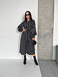 Плаття сорочка в горошок завдовжки міді з поясом і рукавами ліхтариками (р. 42-52) 2035481, фото 7