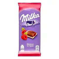 Шоколад молочный Milka Малина и Крем, 90 г