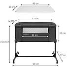 Приставне ліжечко Kidwell Snuzzy Dark Grey, фото 7