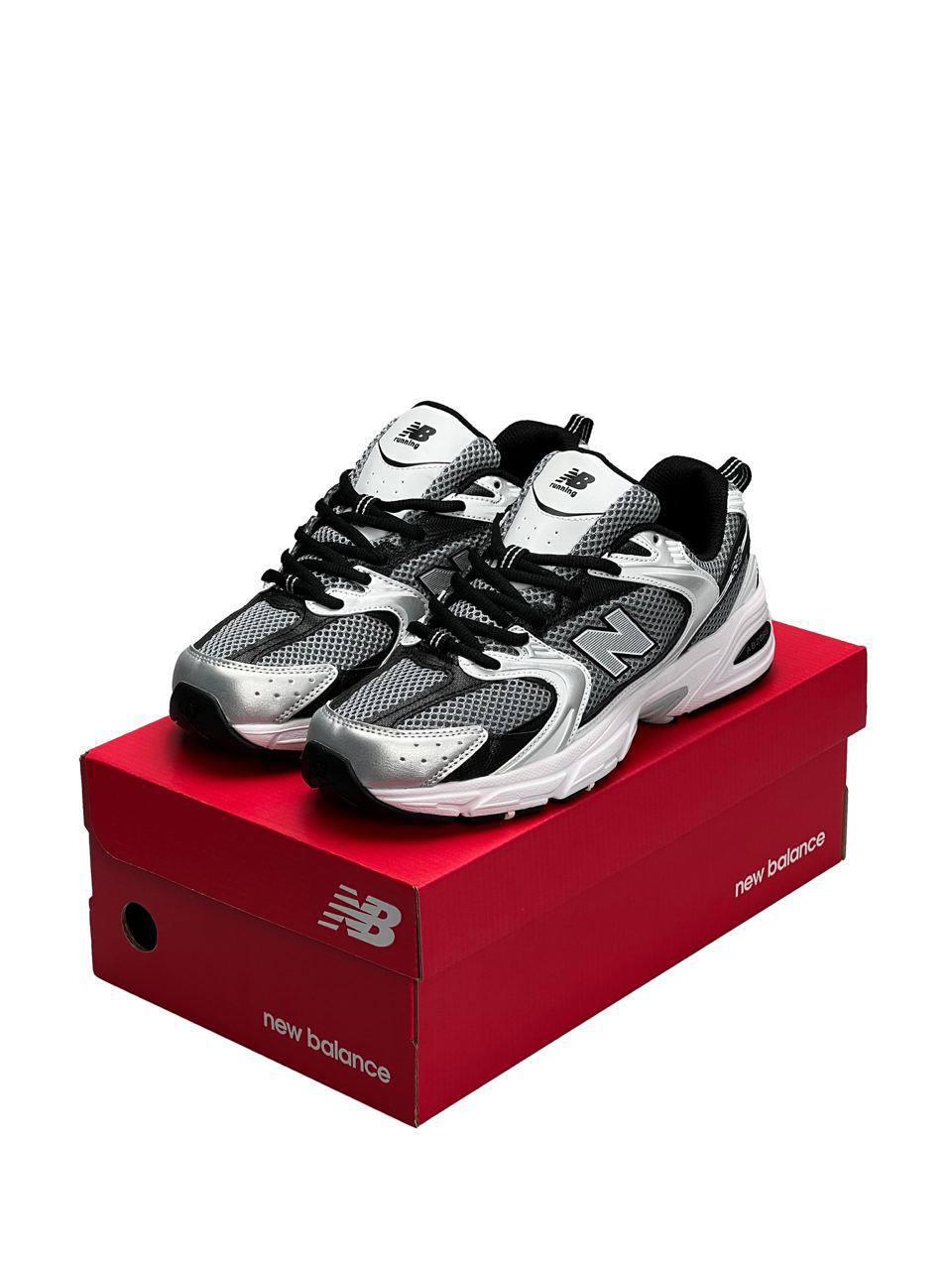 Чоловічі кросівки New Balance 530 White Grey Black Silver Premium (Сірі) Взуття Нью Беланс 530 шкіряні сітка демісезон