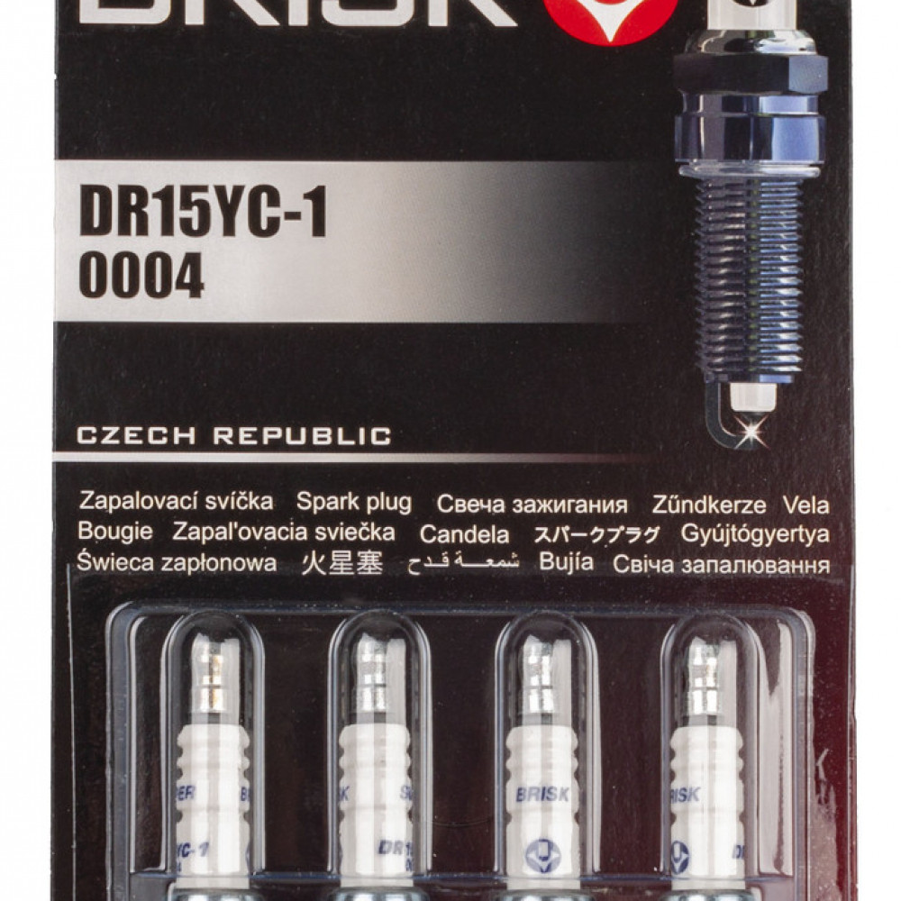 Свічки розпалювання Brisk DR15YC1.4B SUPER Зазор-1.1мм, ключ-16 (2110-2112-09-інж (16-ти клап.) Aveo, Lanos, фото 1