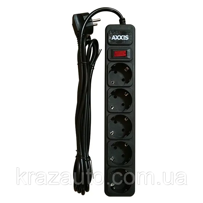 Мережевий фільтр Axxis подовжувач Optima Base 5 5 м 3х0,75 кв. м Black ax-1258