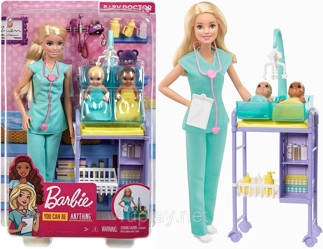 Ігровий набір Лялька Барбі Дитячий лікар з малюками Barbie Baby Doctor Playset Оригінал