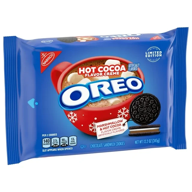 Печиво OREO Hot Cocoa Creme Chocolate Sandwich Cookies, Limited Edition, Holiday Cookies 345г, фото 1
