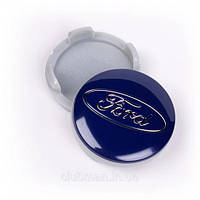 Ковпачок на титани "FORD" (55/51мм) пластик гладкі (сині)  (1шт)