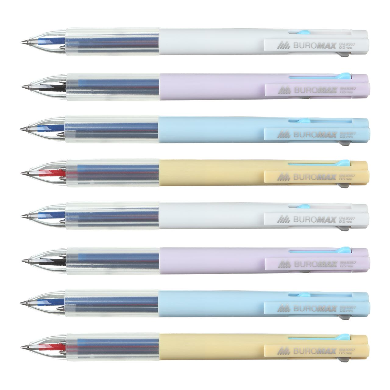 Ручка гелева автоматична 3 в 1, 0.5мм, синя, чорна, червона, фото 1