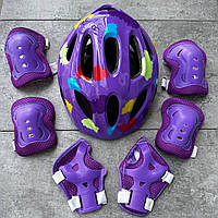 Детский комплект защиты, шлем + наколенники, налокотники, перчатки