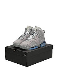 Чоловічі кросівки Nike Air Jordan Retro 6 Gray Sky (Сірі) Взуття Найк Аір Джордан 6 Ретро високі  замшеві демісезон
