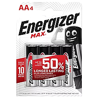 Батарейка щелочная Energizer Max LR6, АА, Alkaline, блистер 4 шт. (TV)