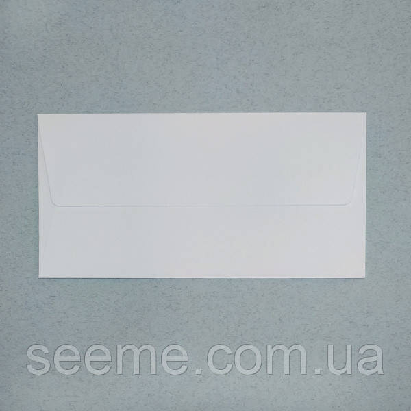Конверт 220x110 мм, колір білий, КОМПЛЕКТ 10 шт.