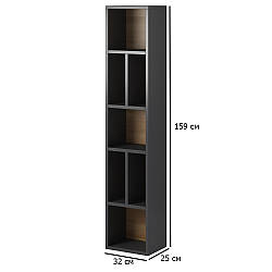 Підвісний стелаж дсп Toledo 32 см антрацит глянсовий та дуб градсон для вітальні