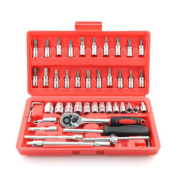 Автомобільний Набір Інструментів Piece Tool Set на 46 Ручних Інструментів у Пластиковому Кейсі