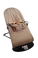 Дитячий шезлонг-гойдалка BABY Balance Soft A1 з дугою з іграшками бежевий/бавовна (BBT-04-00), фото 11