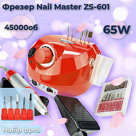 Фрезер для манікюру та педикюру Nail Master ZS 601 65 W манікюрна машинка 45000 об., апарат для манікюру ORI GINAL фрейзер фреза +