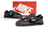 Мужские кроссовки Nike Cortez UN/LA Grey Black (темно-серые) спортивные кроссы весна-лето Y14305