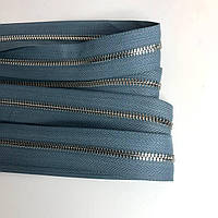 Молния рулонная металлическая двухсторонняя Т5 синяя, сине-серая серебро