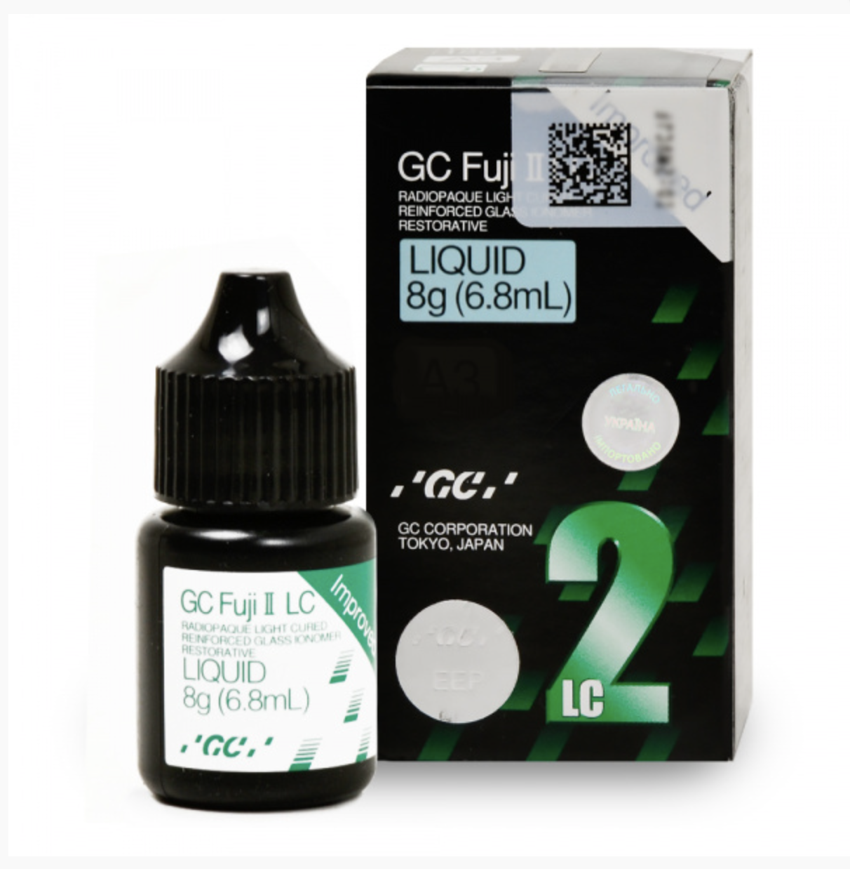 FUJI II LC Improved / фуджі 2 ЛС / РІДИНА 6,8 мл, Склоіномер світлового затвердіння GC