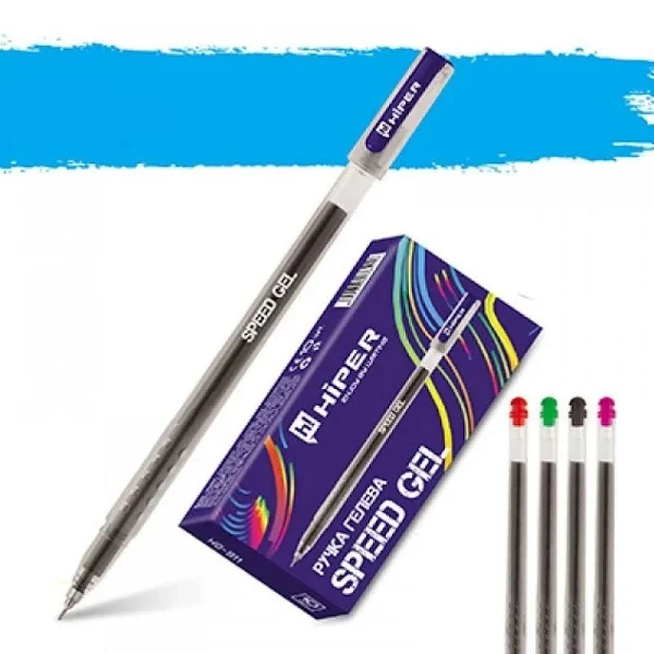 Ручка гелева фіолетова 0,5мм 3км Hiper Speed Gel HG-911 //10 шт/уп, фото 1