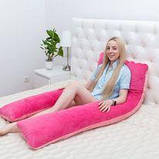 Подушка для вагітних і годування U-подібна maxi "Плюш" 160*70 см Лежбока Україна, фото 3
