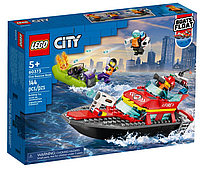 Конструктор LEGO City Лодка пожарной бригады 144 детали (60373)