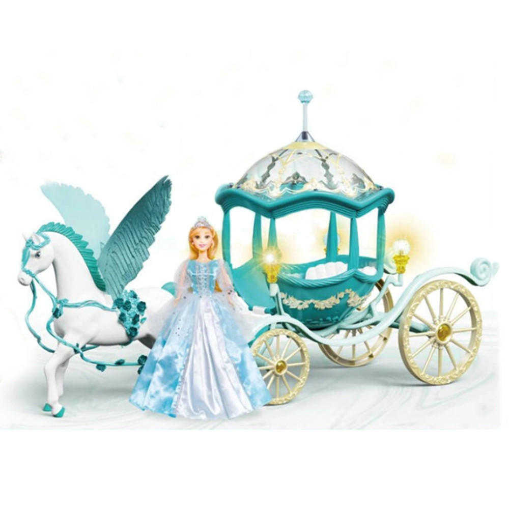 Ігровий набір Лялька та карета з підсвічуванням та конем з крилами Veld Co 384A Карета з конем та принцеса
