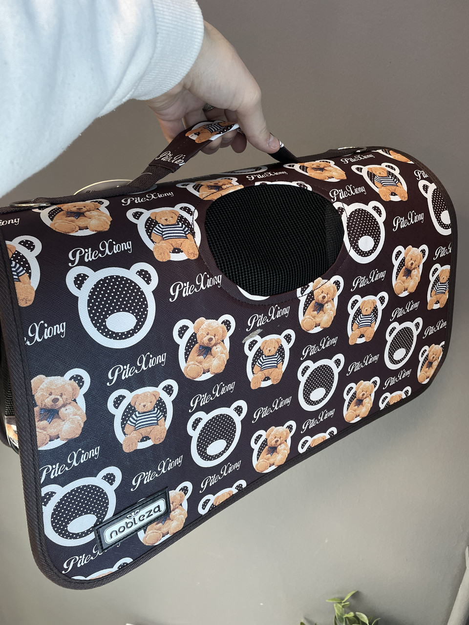 Сумка переноска для собак переноска для кошек, Коричневая сумка переноска для животных с ручкой - фото 10 - id-p2073710852