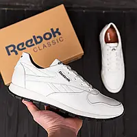 Мужские кроссовки Reebok Classic белые, кожаные (рибок) демисезонные, весна/осень ЧИТАЙТЕ ОПИСАНИЕ