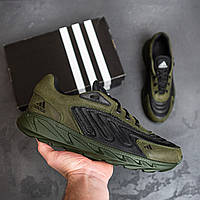 Летние кроссовки adidas ozelia мужские, кожаные, зеленые (хаки) адидас, сетка на лето ЧИТАЙТЕ ОПИСАНИЕ